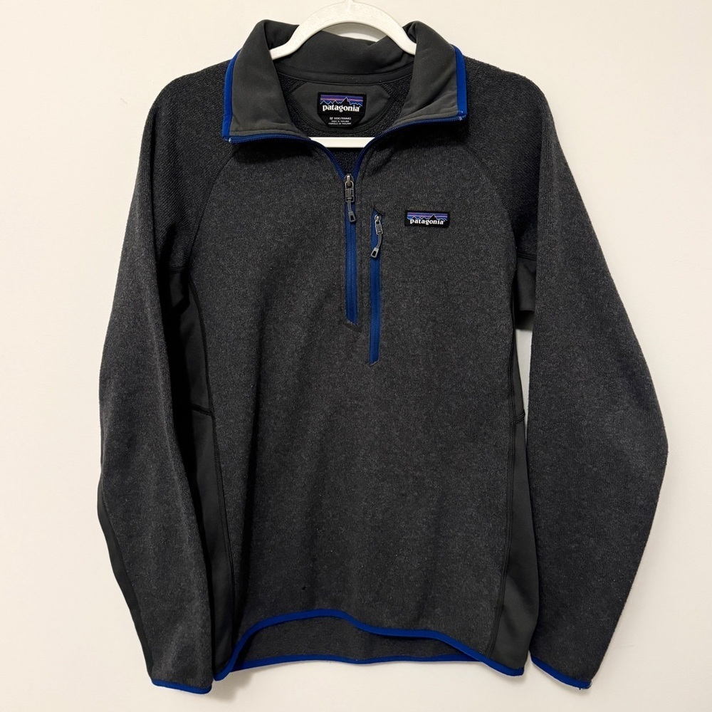 Patagonia Quarter Zip Better Sweater Fleece Size Medium Men’s Gray Blue Pullover